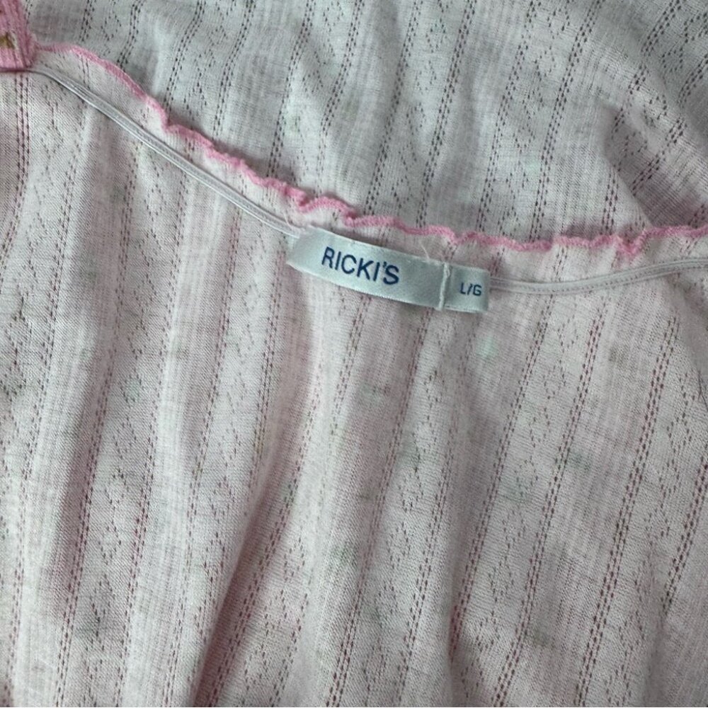 Ricki’s tank top ice cream cones 🍦 pink stretchy ruffle frilly trim comfy cami - Picture 9 of 10